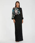 Embellished Floral High Neck Gown
