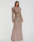 Embellished Puff Sleeve Side Knot Gown