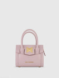 Purple Small Leather Tote Bag With Gold Hardware - FINAL SALE