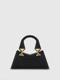 Black Angular Quilted Napa Leather Handbag