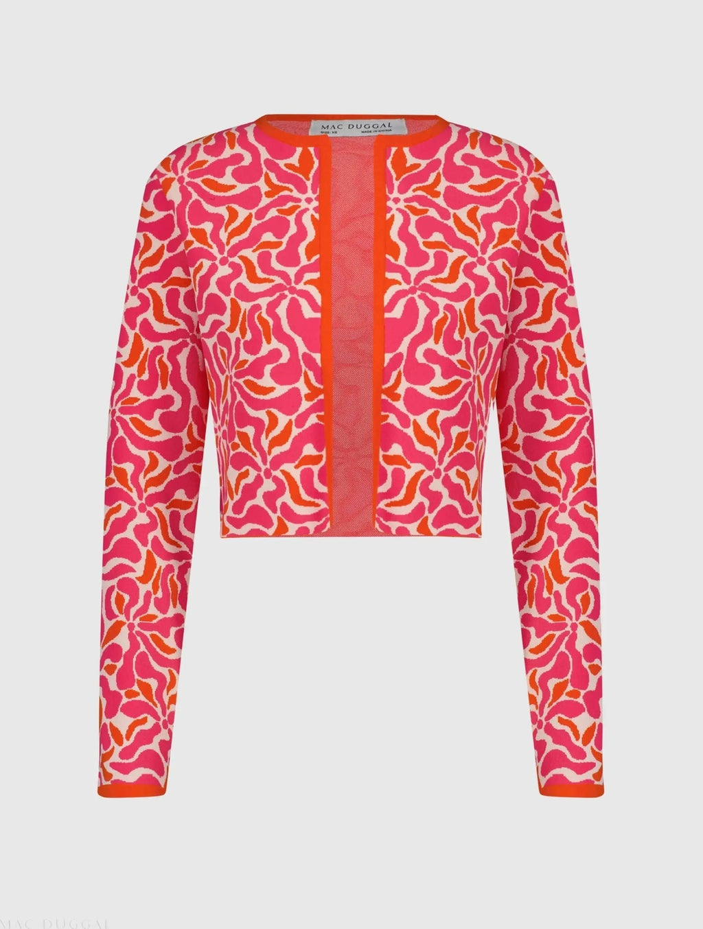 Multicolor Long Sleeve Knit Floral Cardigan